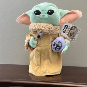 Baby Yoda Easter plush NWT purple EGG & brush Star Wars Plush Mandalorian Grogu
